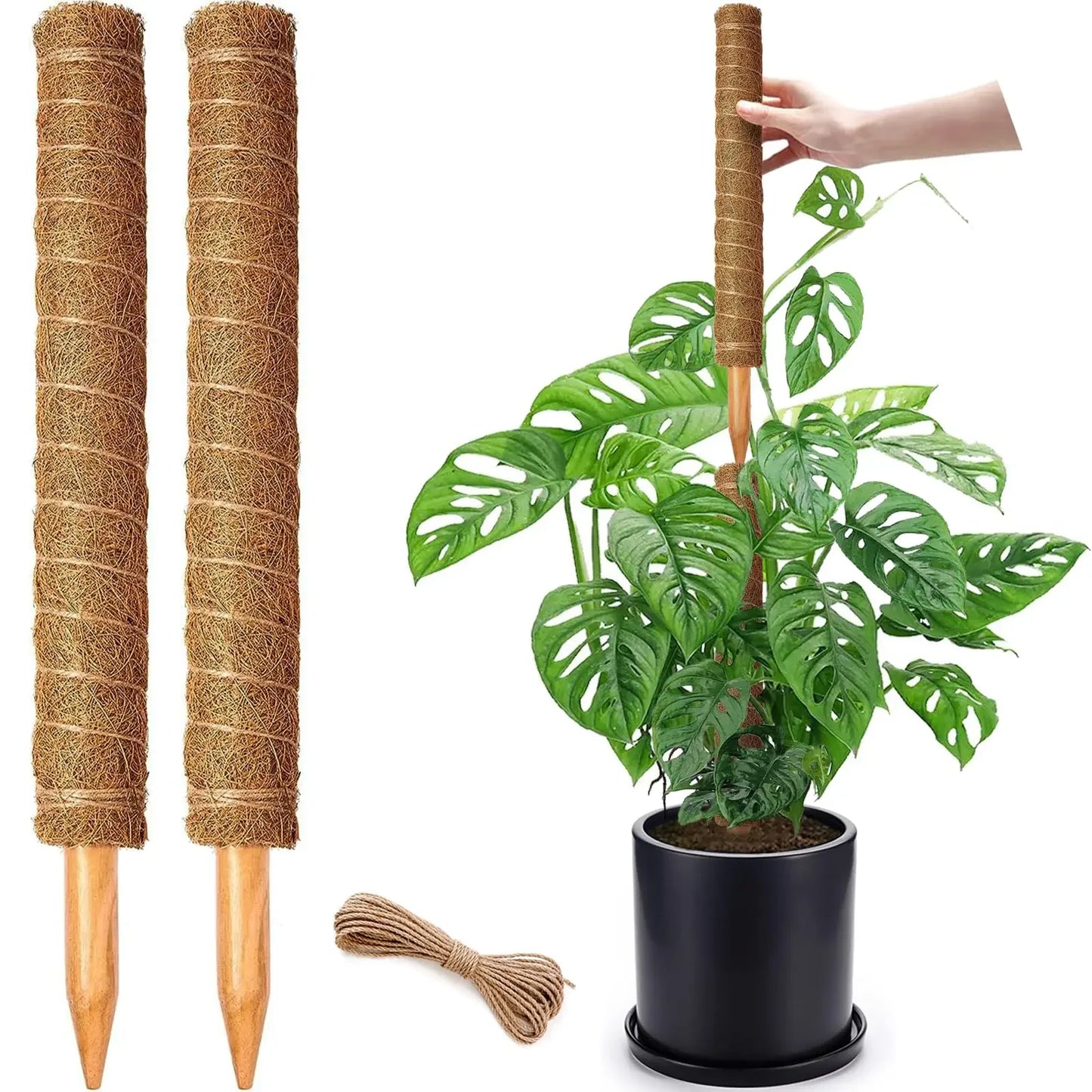 4 /8 Pack Stackable Moss Pole for Plants Monstera Tall Rod for Indoor Outdoor Climbing Plant Support Stakes for Potted Plants