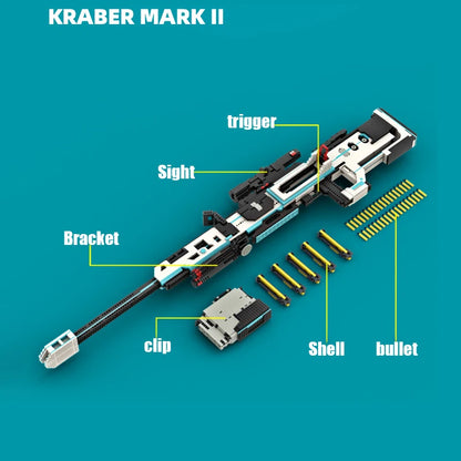 3800PCS Technical Apex KRABER MARK II Sniper Rifle Building Blocks High Tech MOC Constructuon Gun Toys Gift For Children Kids