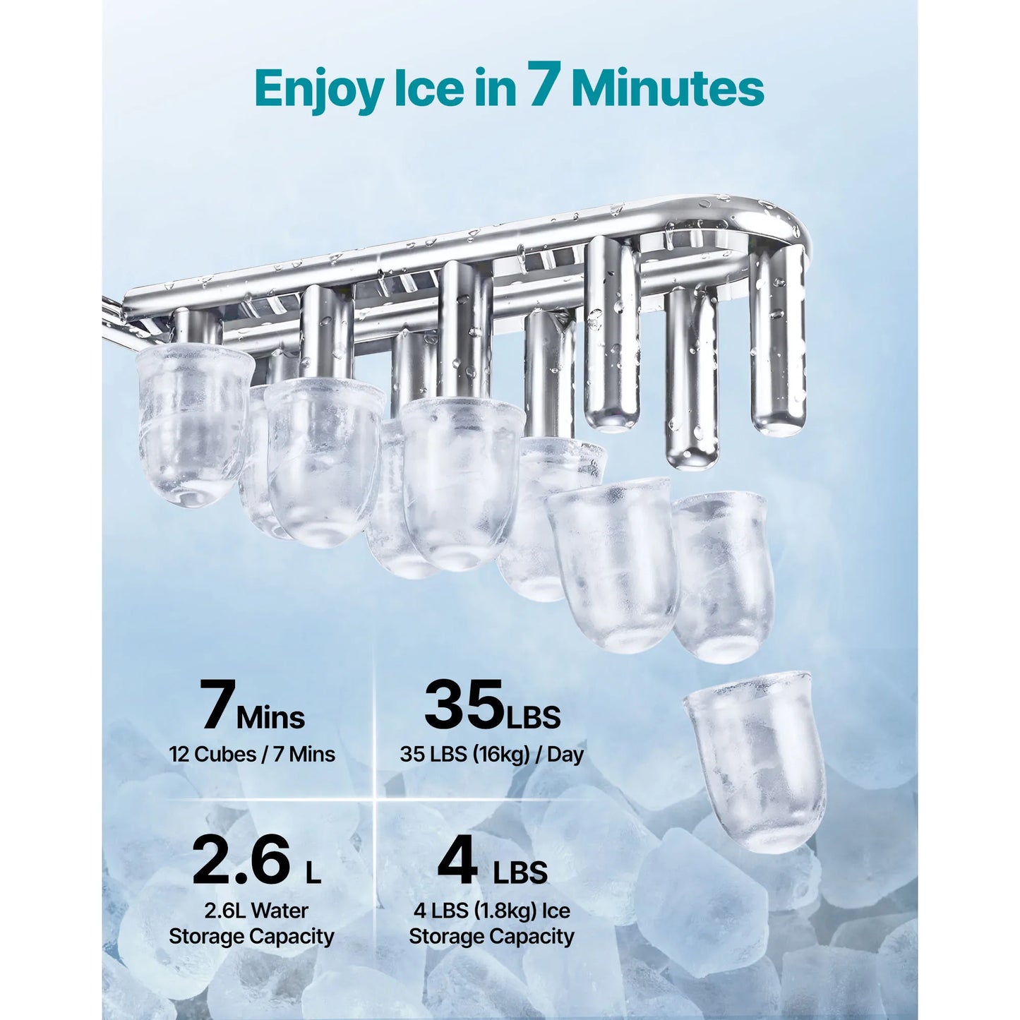 SucceBuy Water Dispenser with Ice Maker Water Dispenser Fast Ice Making Bullet/Crushed Ices & Cold-Water for Home Kitchen Party