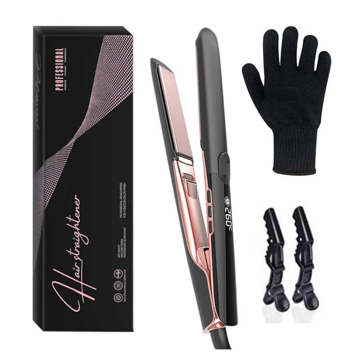 Hair Straightener Curler 500°F Professional Hair Flat Iron For Salon Styling Tools Keratin Treatment Dual Voltage LCD Display