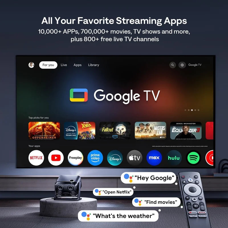 Google TV Movie Projector Netflix 4K Dolby Bluetooth 5G WiFi
