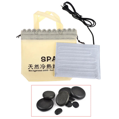 1Pc Hot Rocks Massage Stones Warmer Heater Electric Heating Bag Body Spa Pain Relief