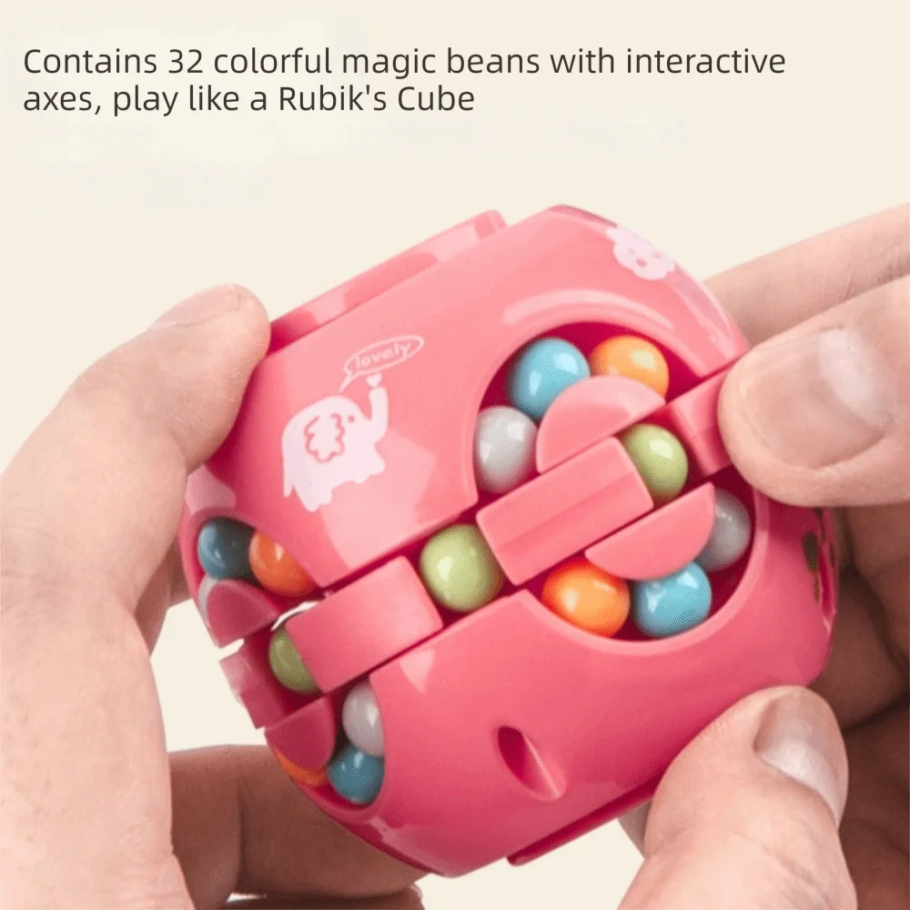 New High Quality Portable Funny Plastics Magic Bean Cube Spinner Rotating Ball 3D Rotating Ball Finger Gyro Finger Spinner Gyro