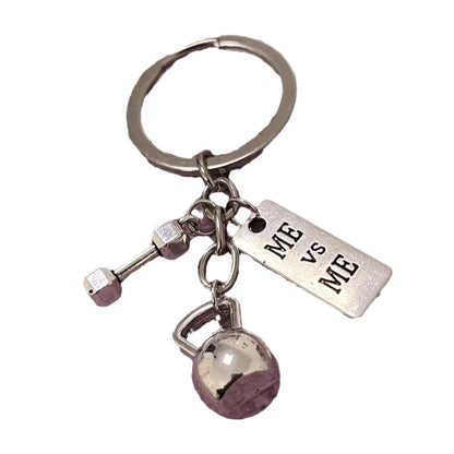 Barbell, Dumbbell, Kettlebell, Fitness Motivational Keychain, Gym Gift