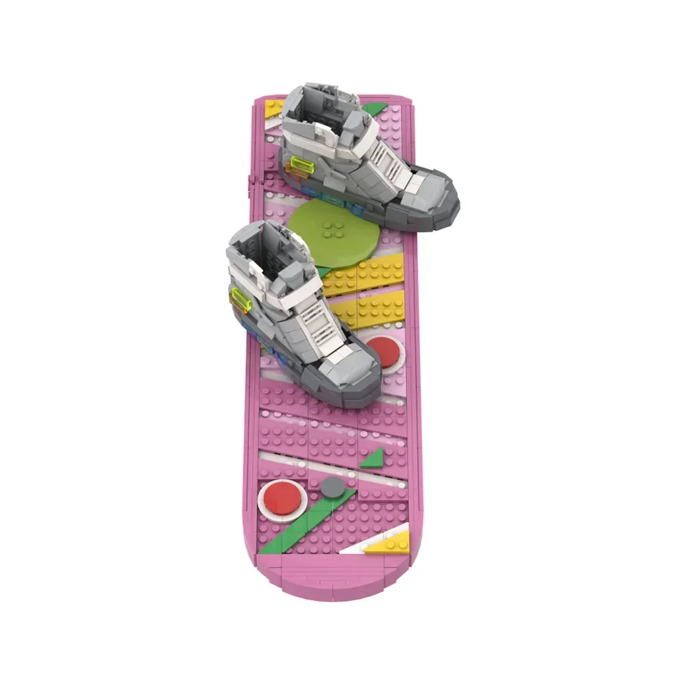 MOC Movie Back to the Future Skateboard Bricks Model High Tech Skateboard Shoes Creative Building Blocks Toys Kids Birthday Gift