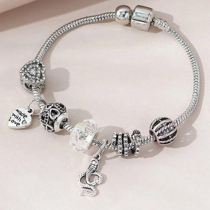 Bohemian Pink Cherry Blossom Love Bracelet Pendant Bead Design Summer Beach Music Festival Leisure Party
