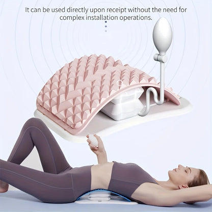 Portable Inflatable Lumbar Stretcher Airbag Top Back Stretching Soothing Support Easy Setup for Back Pain Relief