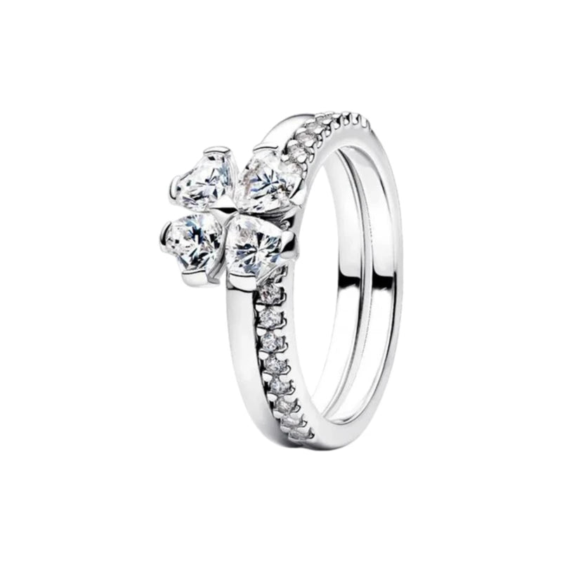 2026 Summer New 925 Silver Ocean Wave Ring Flower Love Women's Ring Fashion DIY Jewelry Gift