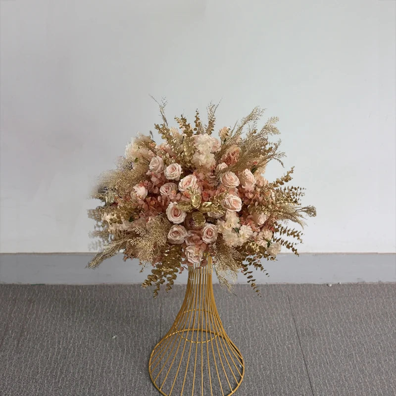 70/60/30cm White Rose Green Plants Leaf Artificial Flower Ball Wedding Table Centerpiece Decor Marriage Banquet Road Lead Floral