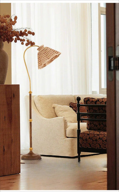 French retro fishing floor lamp living room sofa next to bedroom study American medieval atmosphere desk lamp