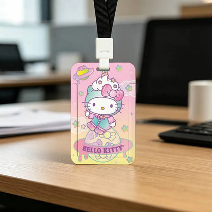 Cute Cat H-Hello K-Kitty NFC Contactless Sliding Card Sleeve For Student Cards, Bus Cards, ID Cards, And Work Permits