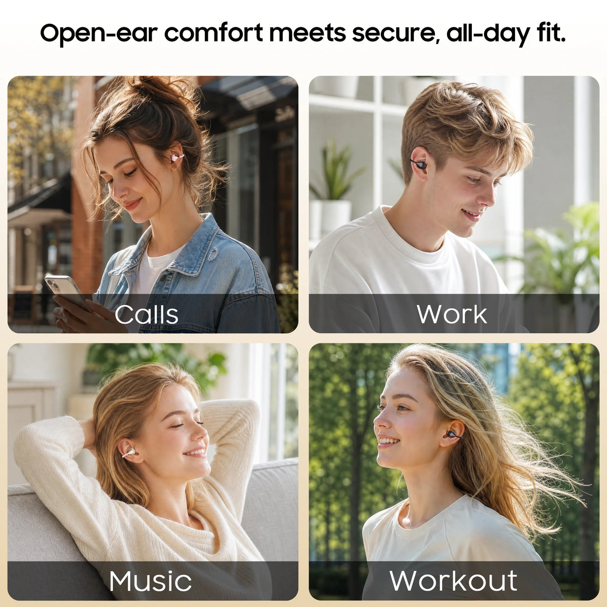 IMIKI SP2 Clip On Earbuds Open Ear Wireless Bluetooth 5.4 Ear Clip Headphones 4 Mics ENC Clear Call  Waterproof Sports Earphones