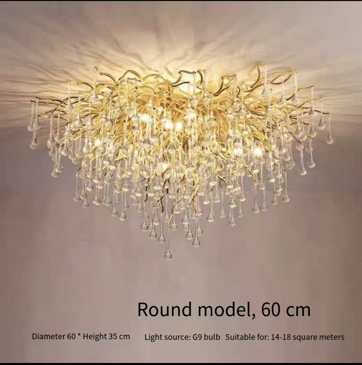 Luxury Gold Crystal LED Chandeliers Living Dining Room Bedroom Lighting Lustre Ceiling Pendant Lamps Indoor Villa Lights Fixture