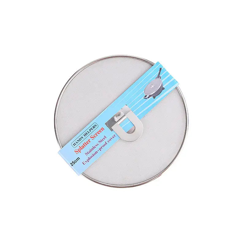 Dia. 25/29/33cm Stainless Steel Splatter Screen Mesh Pot Lid Cover Silver Oil Frying Pan Lid Cooking Tools Kitchen Gadgets