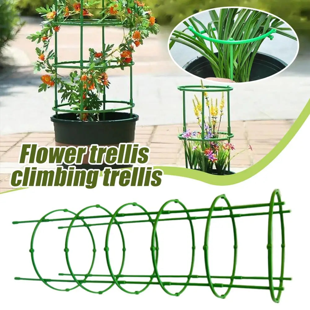 3/6/10 Layers Plant Support Plant Stakes Round Plant Support Ring Plastic Plant Cage Holder Flower Pot Climbing Trellis