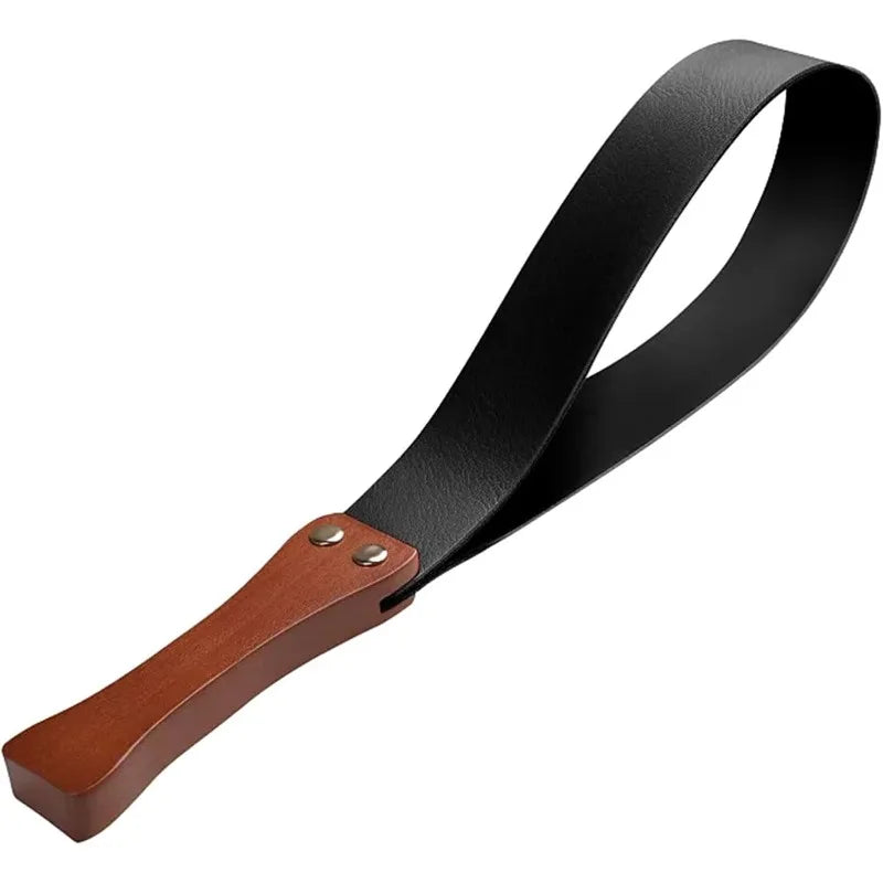 New! High quality For Horses, 19'' Equestrianism Crops Leather Paddle with Anti-Slip Wooden Handle, Riding Crop