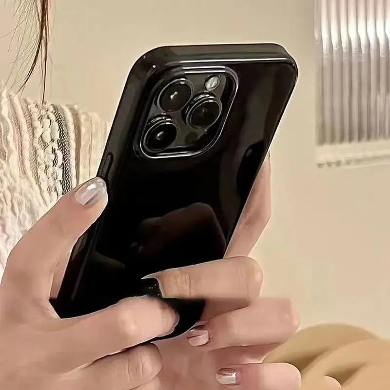 Black Blue Rotating Thread Art Niche Creative Cute Phone Case For iPhone 17 16 15 14 13 12 11 Pro XS Max XR 7 8 Plus MINI Cover