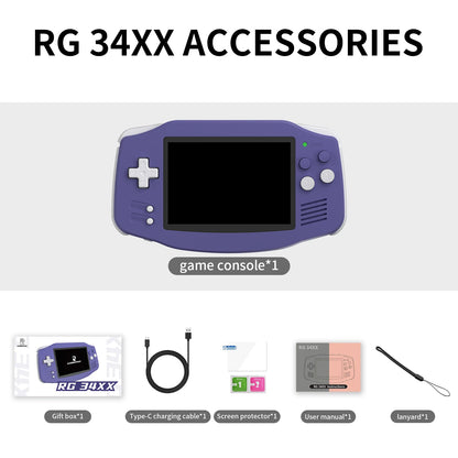 ANBERNIC RG34XX Retro Handheld Game Console 3.4" IPS Screen Linux 64-bit Video Gaming Player Support WiFi Bluetooth HD TV Output