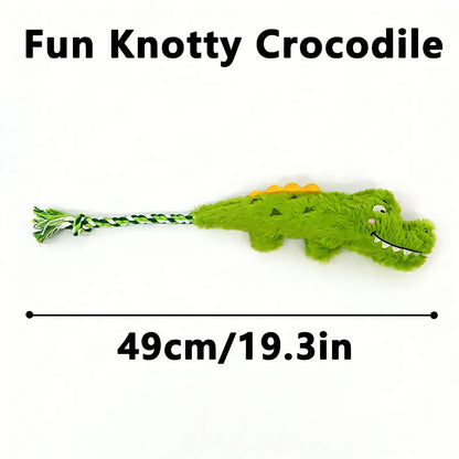 Pet Crocodile Chew Knotted Indestructible Plush Raw Dog Play Toy Cute Animal Rope Safe Puppy Tooth Chew Dog Tough Toys Resistant