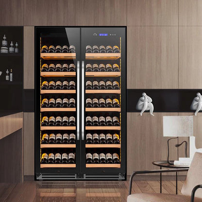 JiuFu Thermoelectric Dual Zone Wine Cooler Cellar Wine Cooling Fridge Corner Wine bar Cabinet  for Home