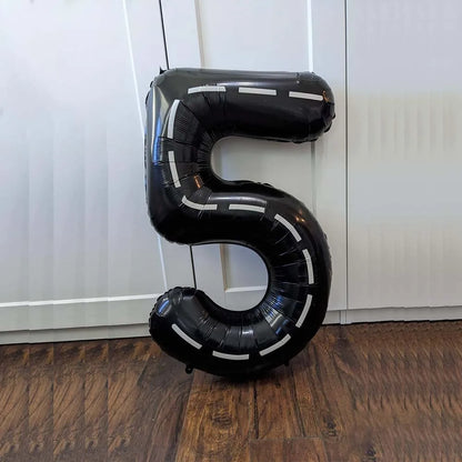 40'' Number Race Car Balloon Racetrack Balloon Truck Bike Wheels Tire Racing Car Theme Party Supplies Boys' Birthday Party Favor