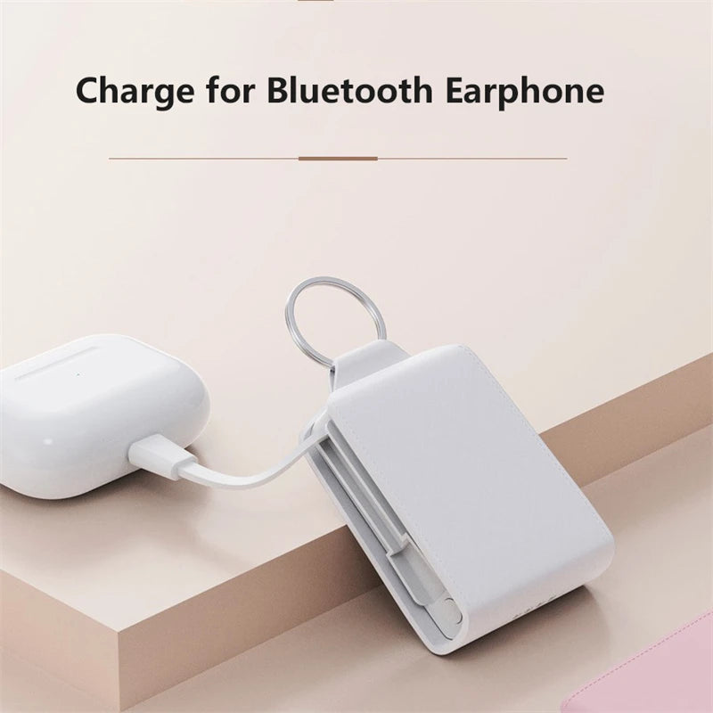 Mini Keychain Power Bank 2000mAh Portable Charger for iPhone 17 16 Samsung Xiaomi Huawei Powerbank Station External Battery Pack