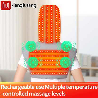 Red Light Electric Heating Hooded Vest Support Thermal Waterproof Adjustabe Massage Warmer Brace Warm Jacket Back Massage