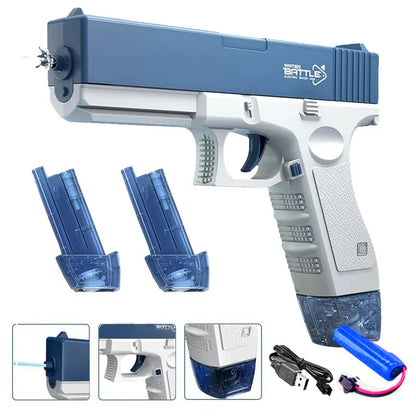 Electric Water Gun Toy Rechargeable Long Range Water Blaster for Beach Pool Backyard Battles Adults Kids Summer Toy Birthday