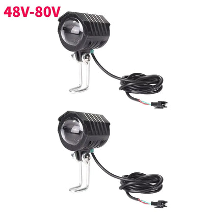 Ebike E-Bike 36V 48V 60V 80V Electric Bicycle Light with Horn Waterproof Scooters Motorcycle Headlight Horn Set Front Headlight