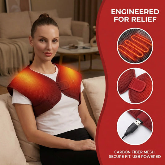 Electric Heating Shoulder Braces 3 Heating Functions Shoulder Back Muscle Relaxation Hot Compress Anti-fatigue Back Heated Vest