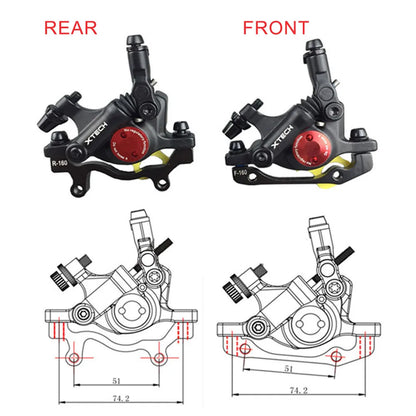 ZOOM HB-100 XTECH MTB  Hydraulic Disc Brake Kit for Mountain/Electric Folding Bike Front Rear Clamps Bicycle Accessories