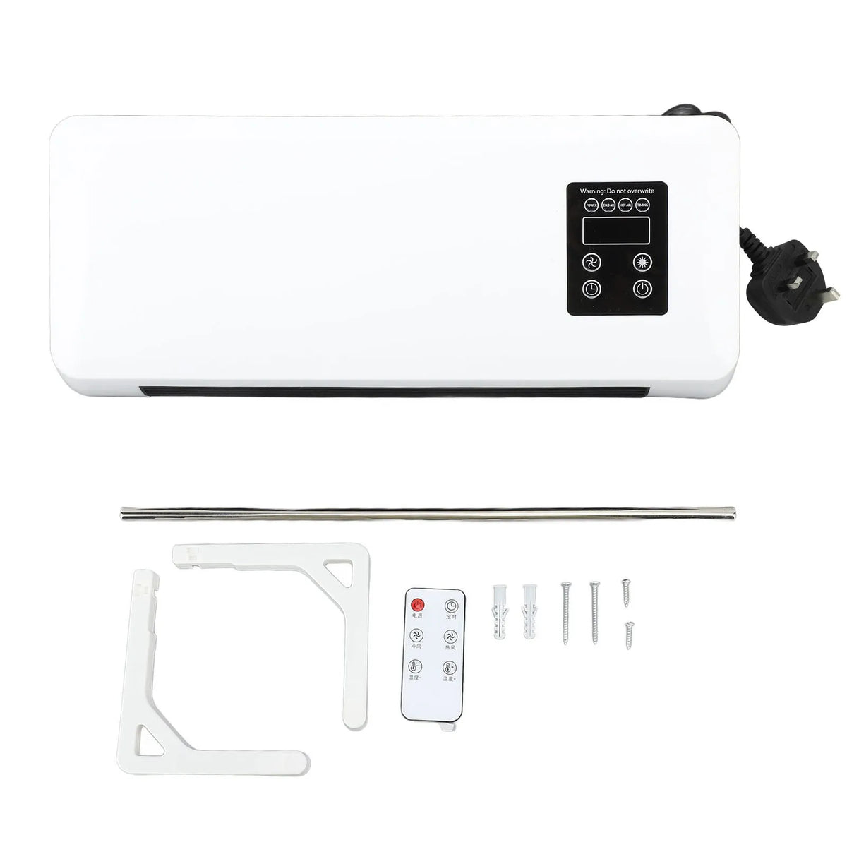 Wall Mounted Room Heater Waterproof Quick Heating Towel Drying Rack Space Saving Electric Wall Heater 1500W for Living Room