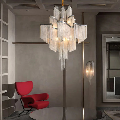 Luxury Tassels Led Pendant Lights New Gold Lustres Hanging Lamps For Ceiling Modern Decoration Home Decor For Bedroom Chandelier