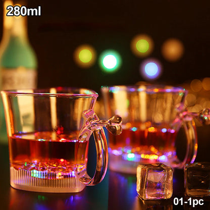 Induction LED Automatic Glowing Cup Flashing Cup Wine Beer Whisky Mug Water Beverage Drinking Glass Party Decorative Supplies