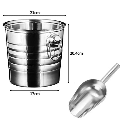 Stainless Steel Double Wall Wine Cooler Insulated Tabletop Wine Chiller for White Wine Champagne Fits Most Standard Sized Bottle