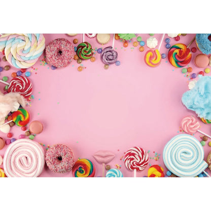 Candy Bar Baby Shower Birthday Backdrop Ice Cream Car Donuts Lollipop Party Photo Background Cake Table Decor Photography Props