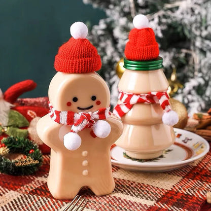 Christmas Cups Decorations 2026 Milk Tea Bottle Plastic Christmas Mug Gingerbread Man Xmas Tree Coffee Cup 2026 Christmas Gifts