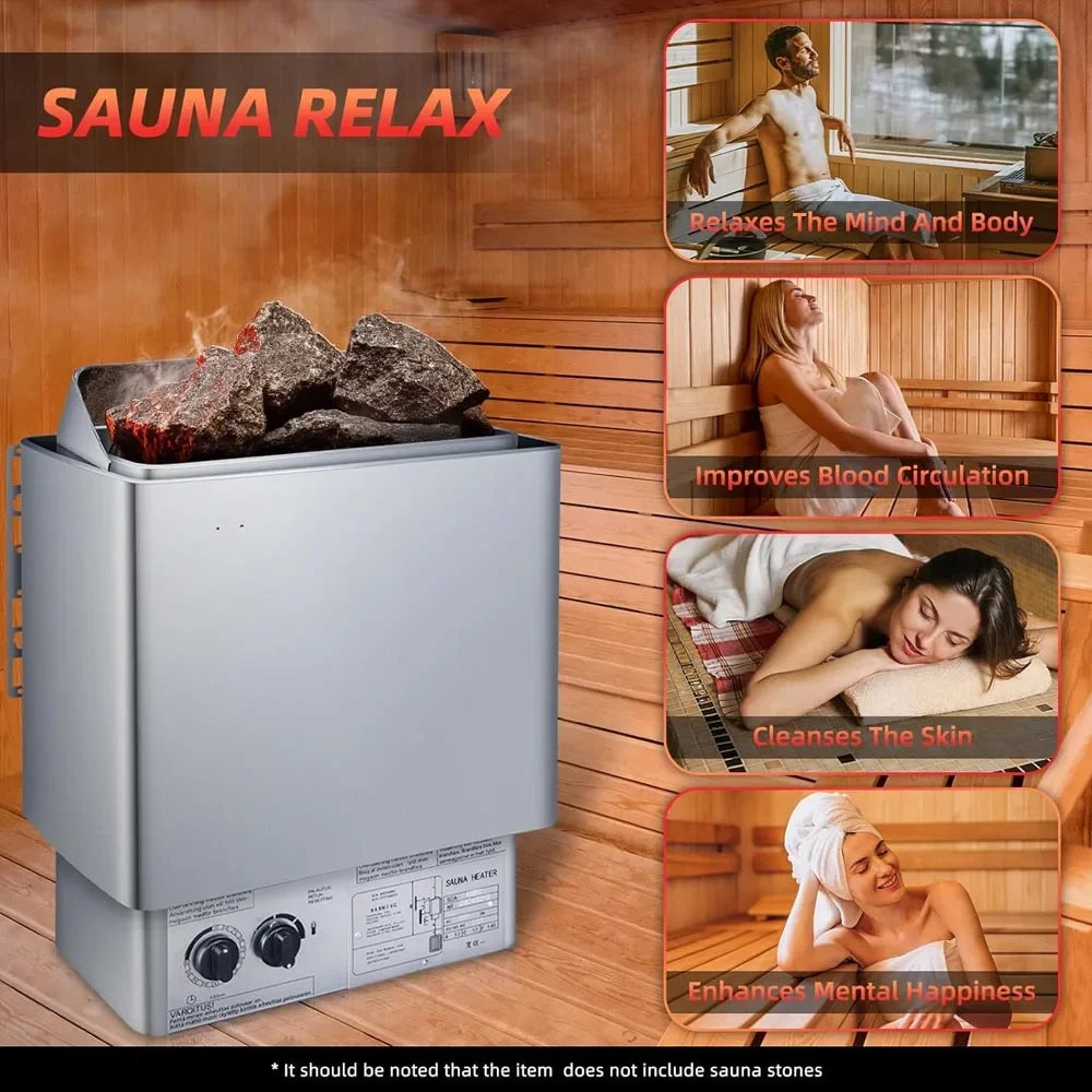 Sauna Heater 4.5-9KW 220V/380V Stainless Steel Electric Sauna Stove for Home Hotel Spa Steam Room