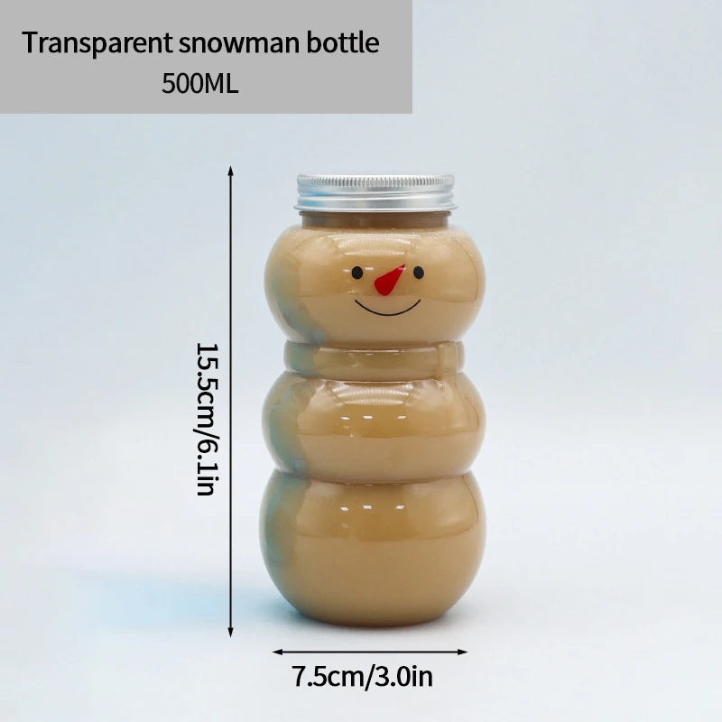 Christmas Cups Decorations 2026 Milk Tea Bottle Plastic Christmas Mug Gingerbread Man Xmas Tree Coffee Cup 2026 Christmas Gifts