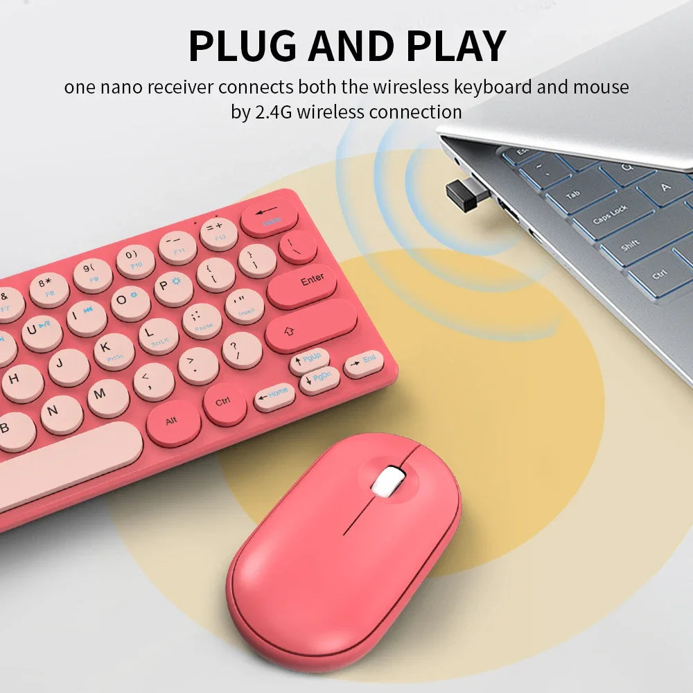 2.4G Wireless Keyboard and Mouse Combo Battery Power Bluetooth Keyboard and Mouse Set for Laptop for Ipad Cell Phone Tablet