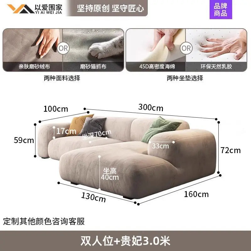 Comfortable Lounge Divano Soggiorno Di Lusso Luxury Furniture  Modern Living Room Sofas Minimalist Sectional Puff Corner Sofa
