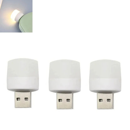 USB Night Light Mini LED Night Light USB Plug Lamp Power Bank Charging USB Book Lights Small Round Reading