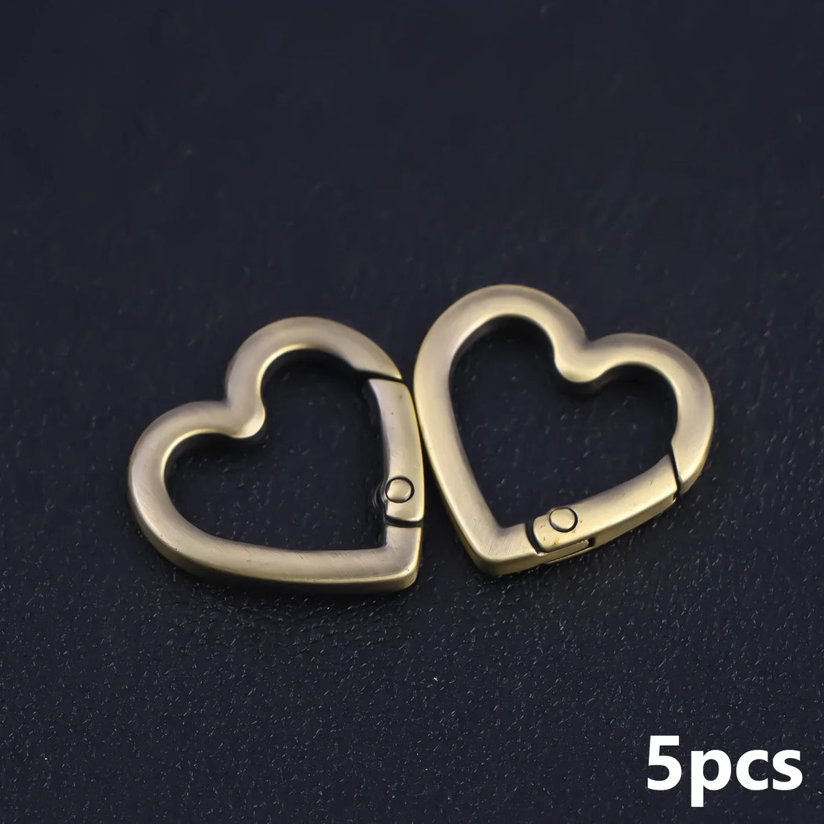 5Pcs Metal Heart Shape Spring Clasps Openable Carabiner Keychain Bag Clips Hook Dog Chain Buckles Connector Accessories