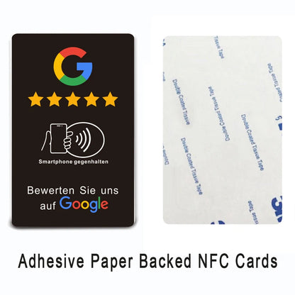 German Review Us On Google Tap Card NFC Ready To Be Activated Instantly Boost Business Reviews Google Review Tap NFC Card Tag