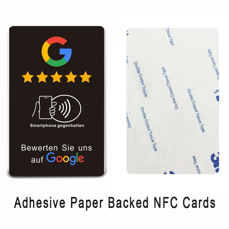German Review Us On Google Tap Card NFC Ready To Be Activated Instantly Boost Business Reviews Google Review Tap NFC Card Tag