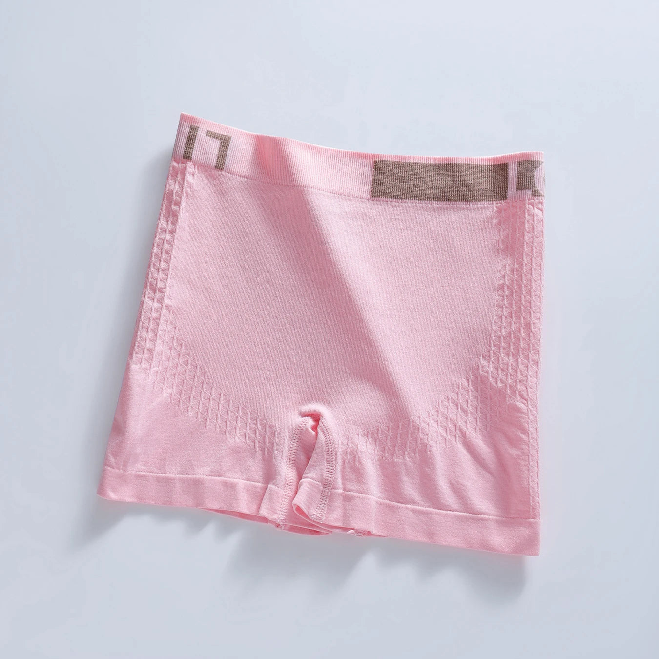 2Pcs Women High‑Waist Seamless Boxer Briefs, Elastic Waistband Ribbed Knit Underwear, Soft Stretch Short Panties Random Color