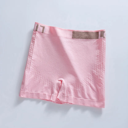 2Pcs Women High‑Waist Seamless Boxer Briefs, Elastic Waistband Ribbed Knit Underwear, Soft Stretch Short Panties Random Color