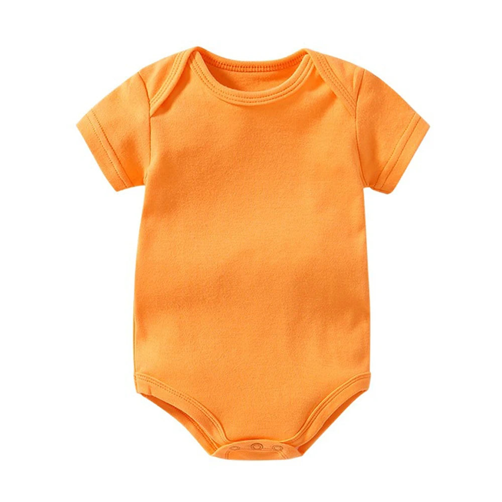 0-2Y Baby Bodysuit 80cm Girl 100% Cotton Summer Boutique Baby Clothes Boy Newborn Grey Green Purple Orange Plain White Rompers