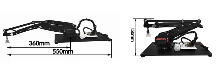 Arduino 4 DOF Metal Manipulator Mechanical Robot Arm Claw Kit with 20KG Digital Servo Motors DIY Arm