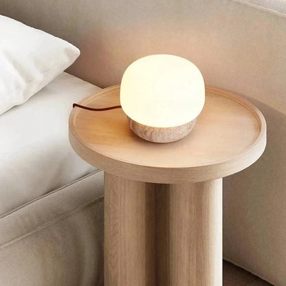 Spain Natural Yellow Travertine Floor Lamp E27 Sofa Bedside Bedroom Apartment Creative Retro Wabi Sabi Mushroom Lighting Lamps